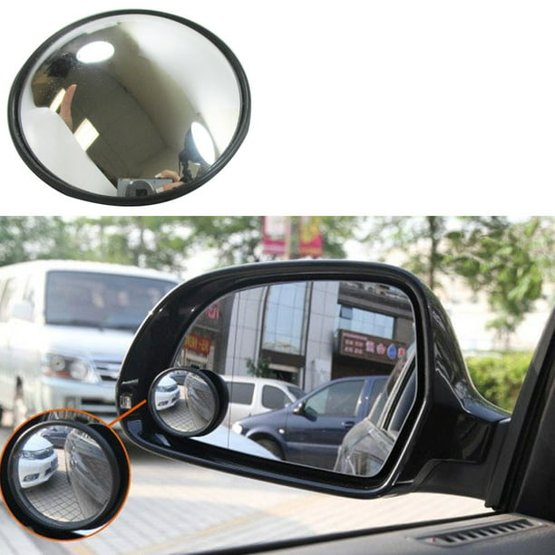 Wedge Hot Spot Blind 3” Mirror Convex Glass w/ Stick-on Black for Car-Truck 
